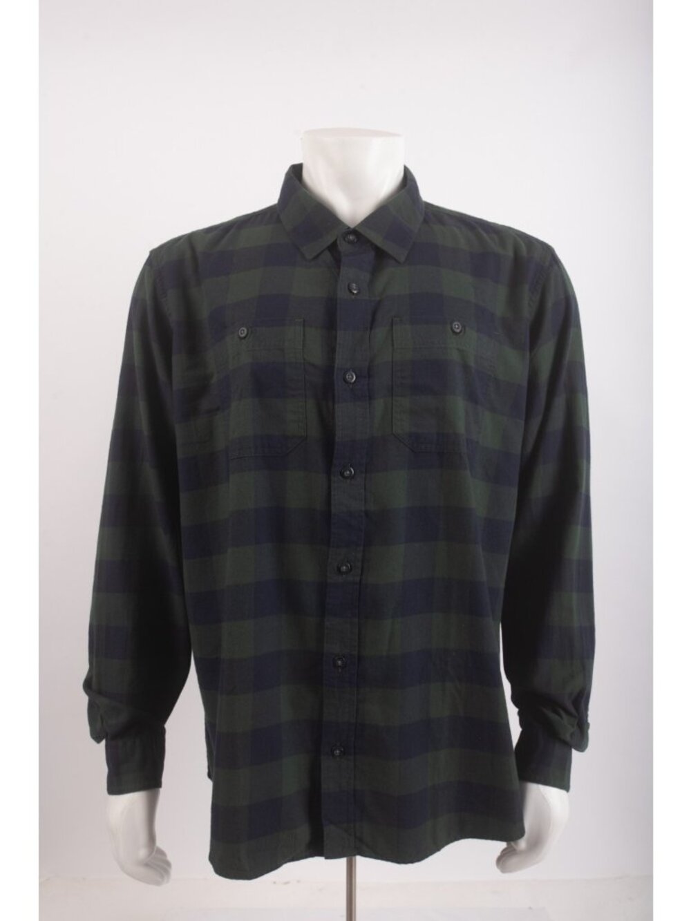 L.L.Bean Mens Slightly Fitted Flannel Shirt Size XL Green Navy Buffalo Plaid NWT